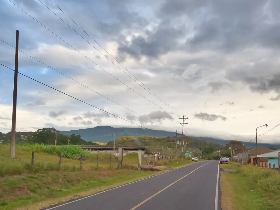 cloudy afternoon with a view of mountain